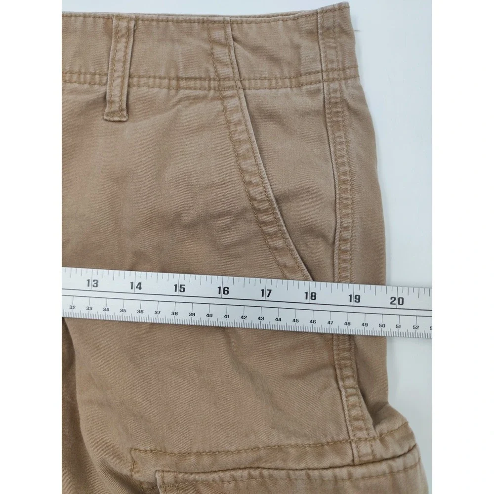 Old Navy Men 34 Cargo Shorts Khaki Tan Cotton Twill Utility Hiking Pockets 35x10
